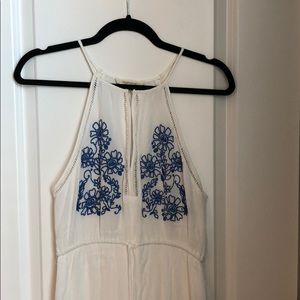 Boho maxi dress white and blue onetheland